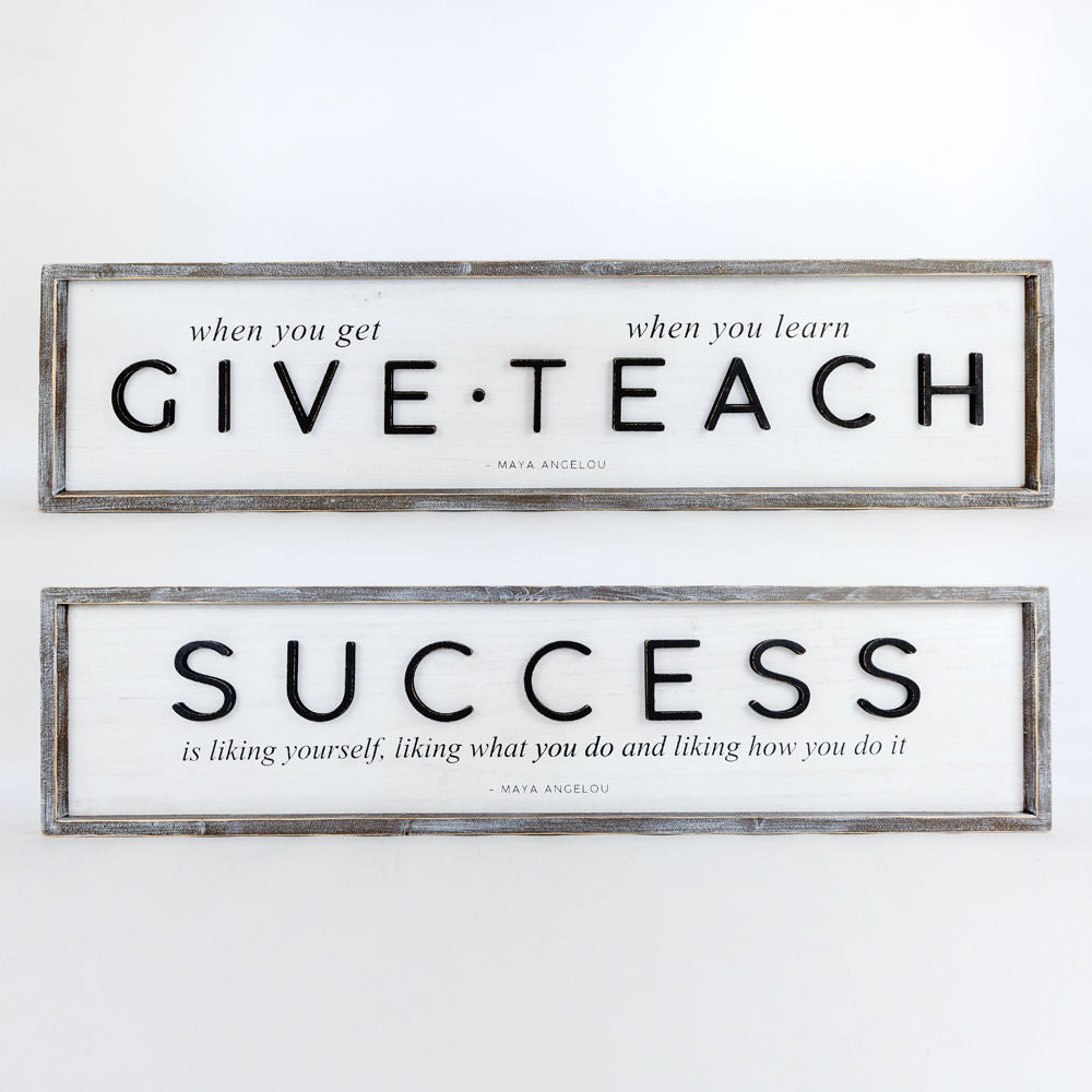 Reversible wood framed sign(SUCCESS/TEACH) - The Nifty Decor