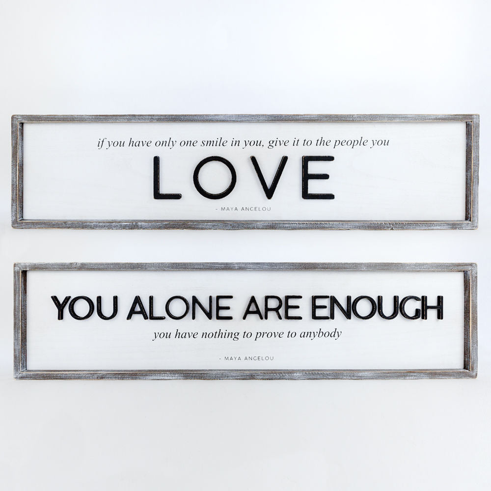 Reversible wood framed sign(LOVE/ENOUGH) - The Nifty Decor