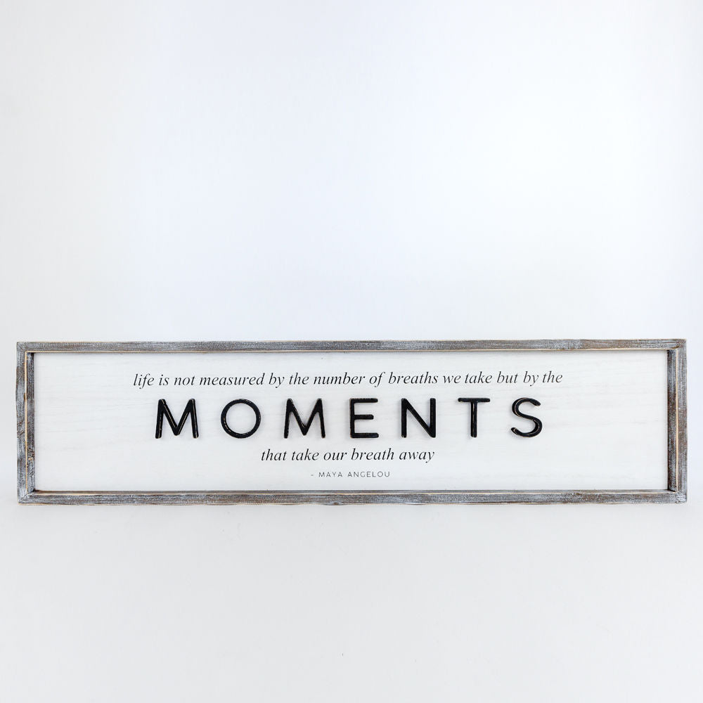 Reversible wood framed sign(MOMENTS/LEARN) - The Nifty Decor