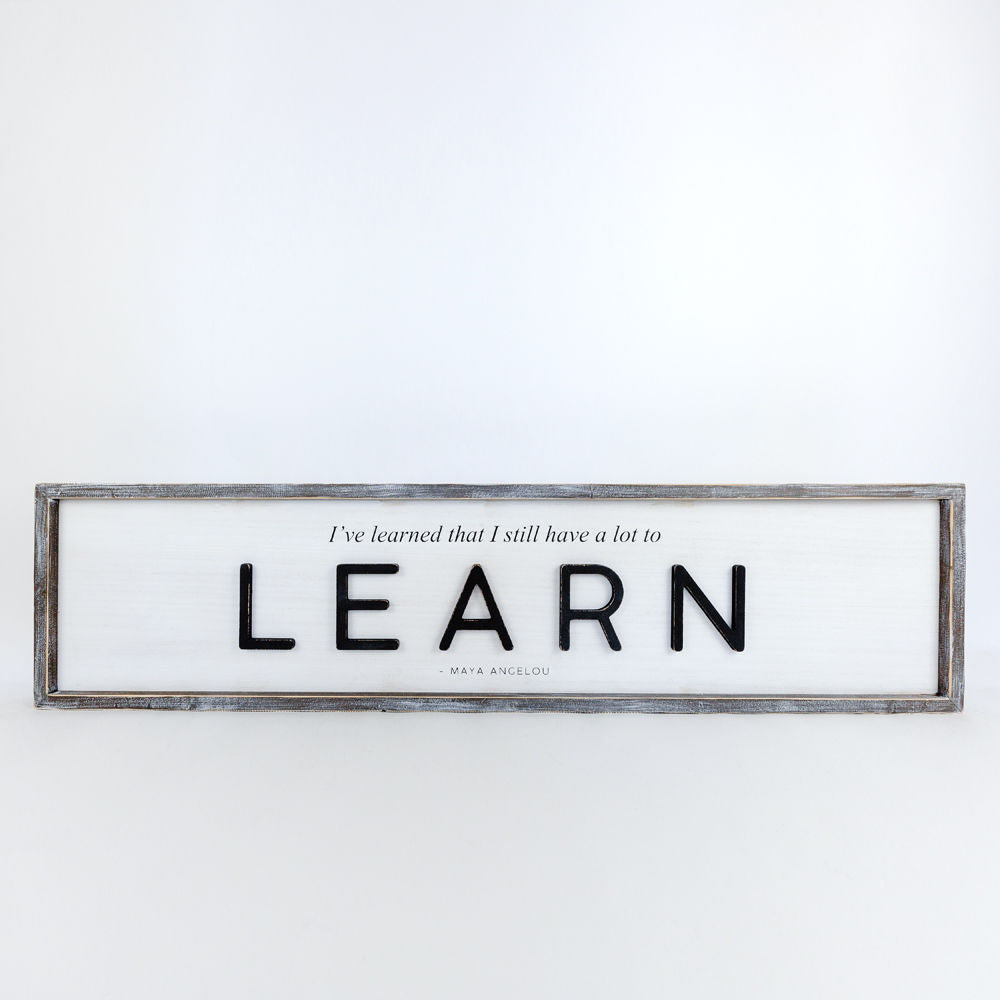 Reversible wood framed sign(MOMENTS/LEARN) - The Nifty Decor