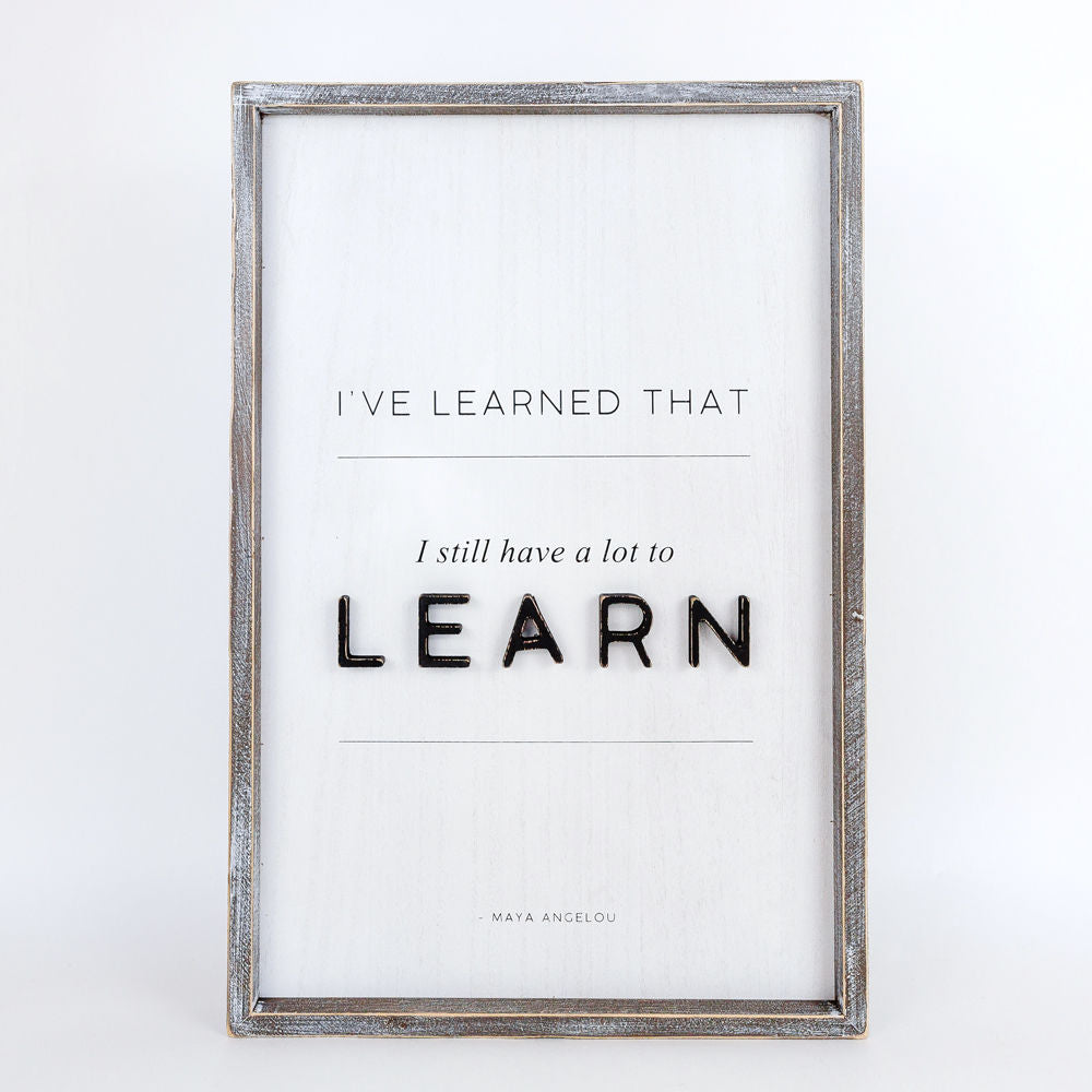 Reversible wood framed sign(MOMENTS/LEARN) - The Nifty Decor