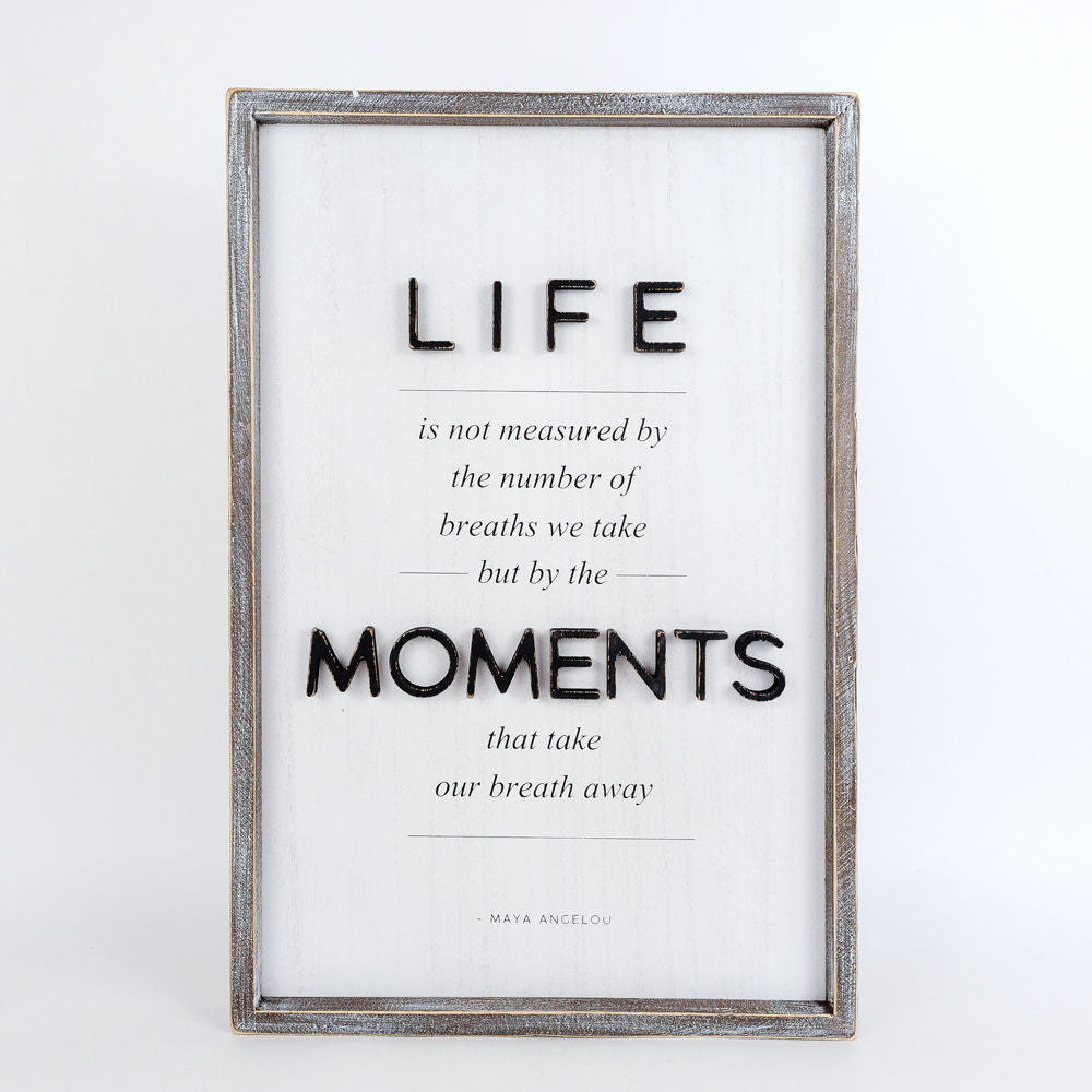 Reversible wood framed sign(MOMENTS/LEARN) - The Nifty Decor