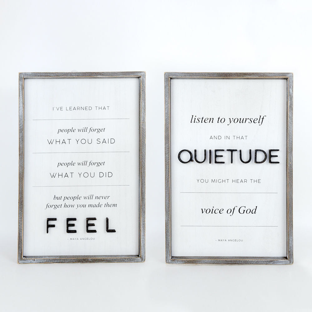 Reversible wood framed sign(FEEL/QUIETUDE) - The Nifty Decor