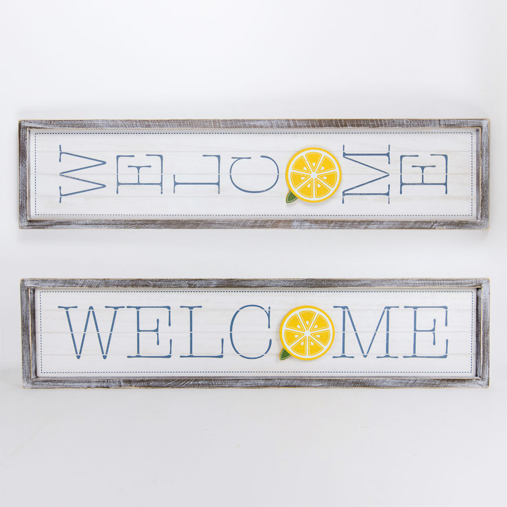 Reversible wood framed sign(WELCOME) - The Nifty Decor