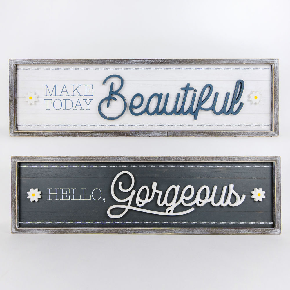 Reversible wood framed sign(BEAUTIFUL/GORGEOUS) - The Nifty Decor