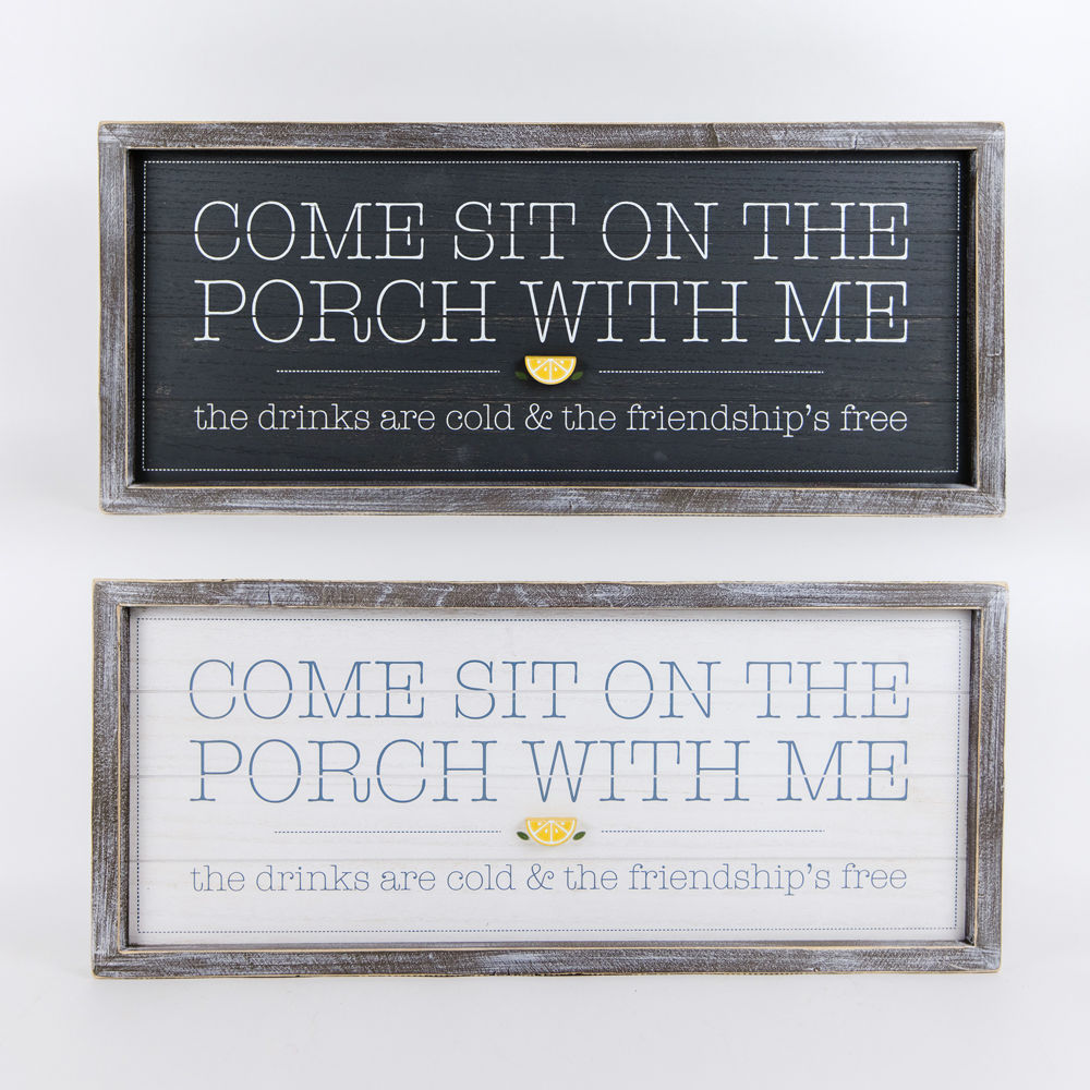 Reversible wood framed sign(PORCH) - The Nifty Decor