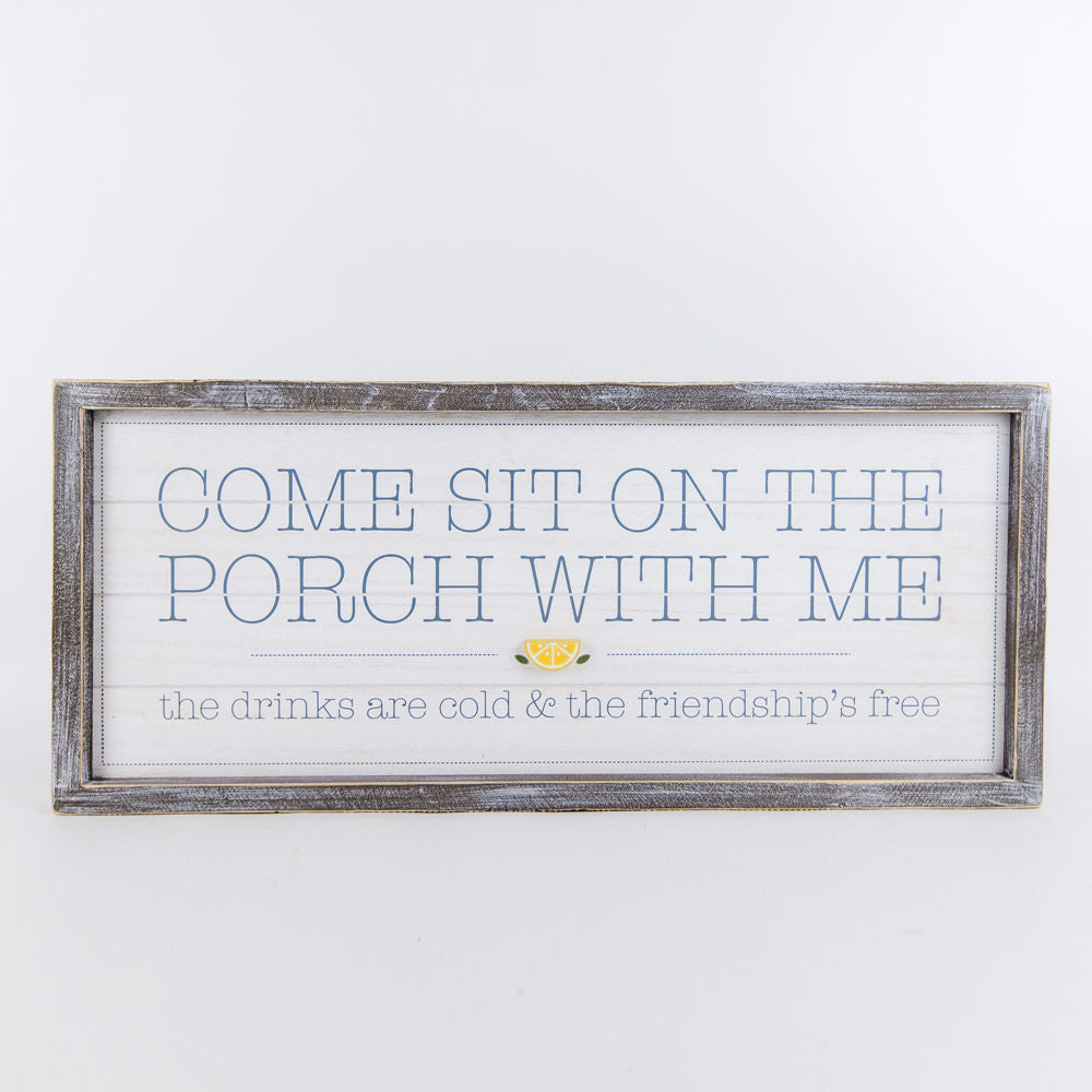 Reversible wood framed sign(PORCH) - The Nifty Decor
