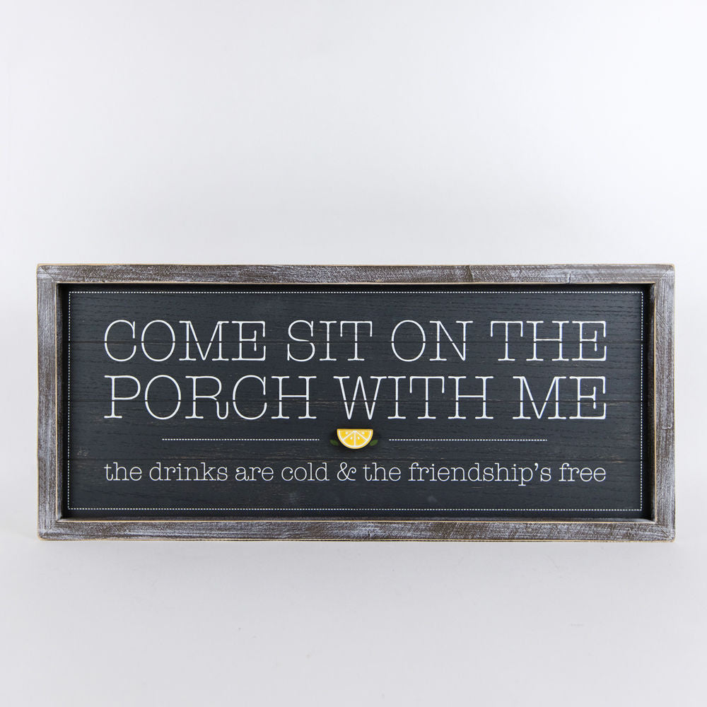Reversible wood framed sign(PORCH) - The Nifty Decor