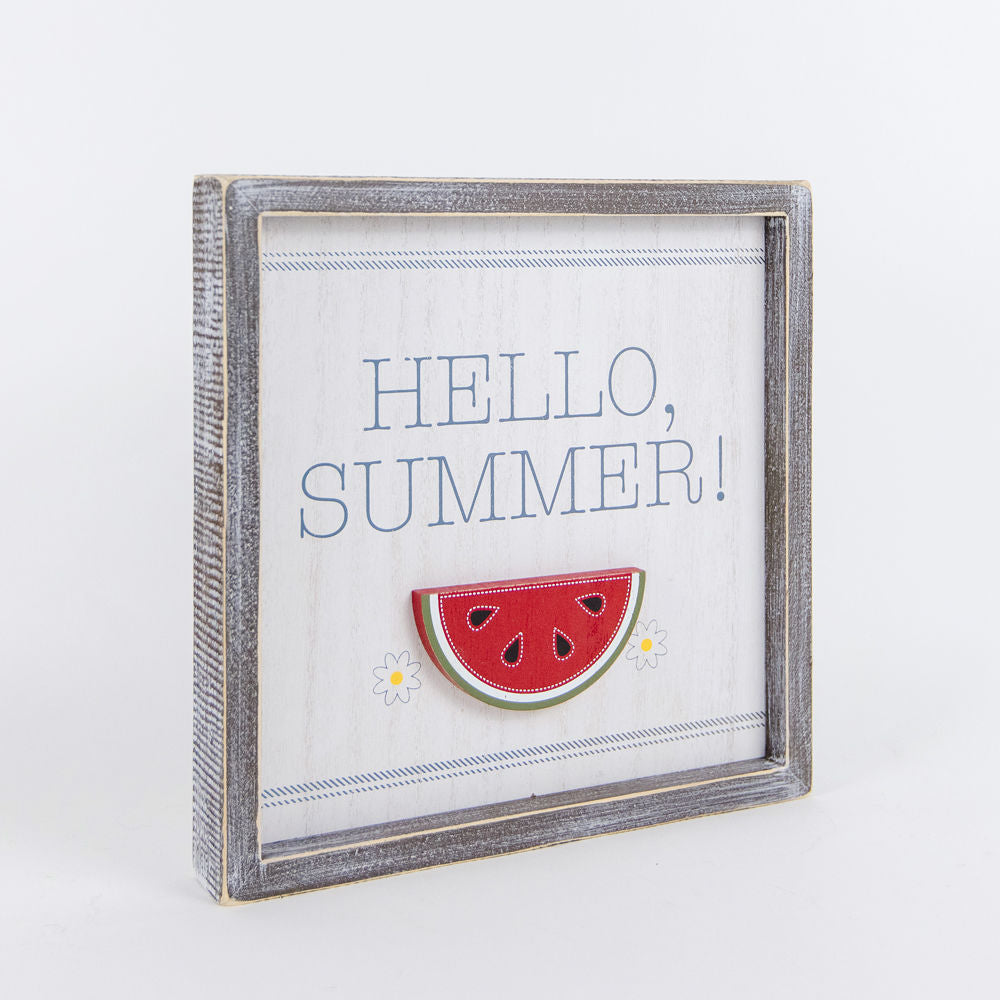 Reversible wood framed sign(HELLO SUMMER) - The Nifty Decor