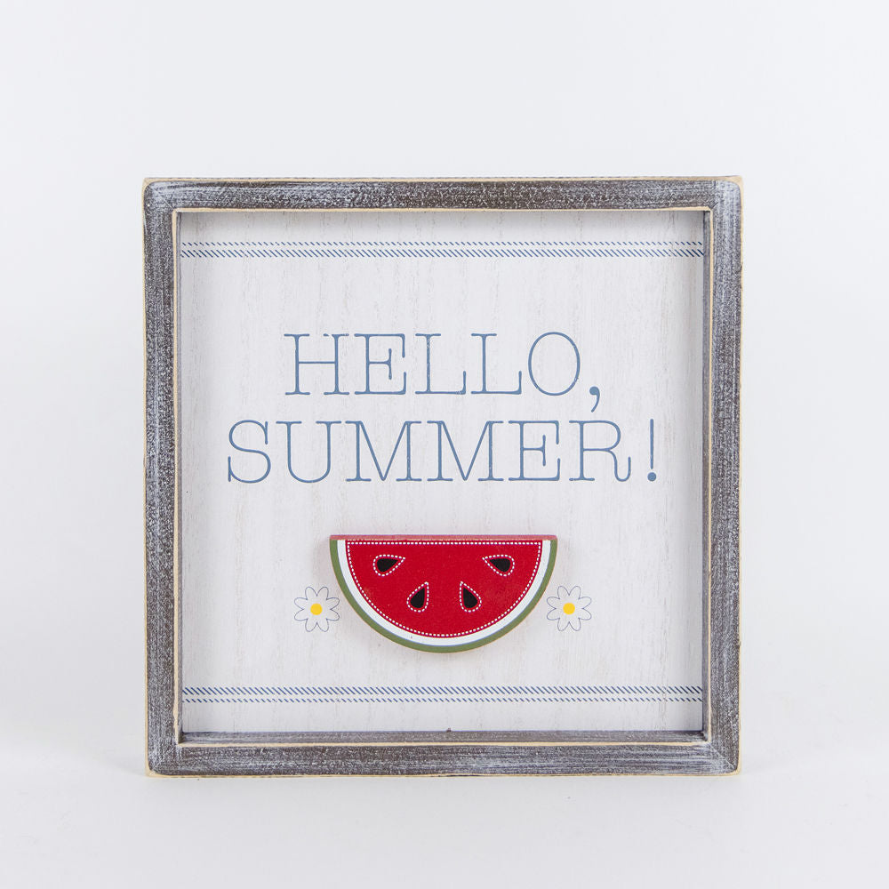 Reversible wood framed sign(HELLO SUMMER) - The Nifty Decor