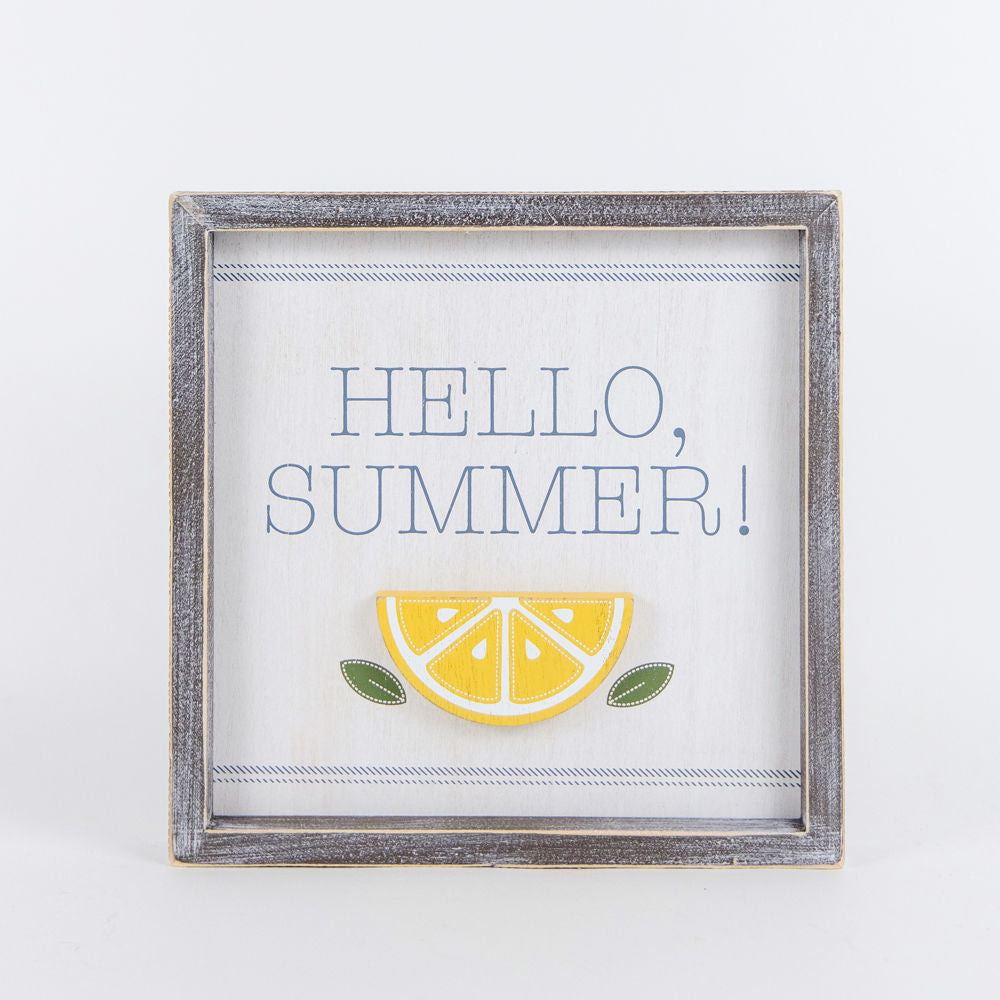 Reversible wood framed sign(HELLO SUMMER) - The Nifty Decor