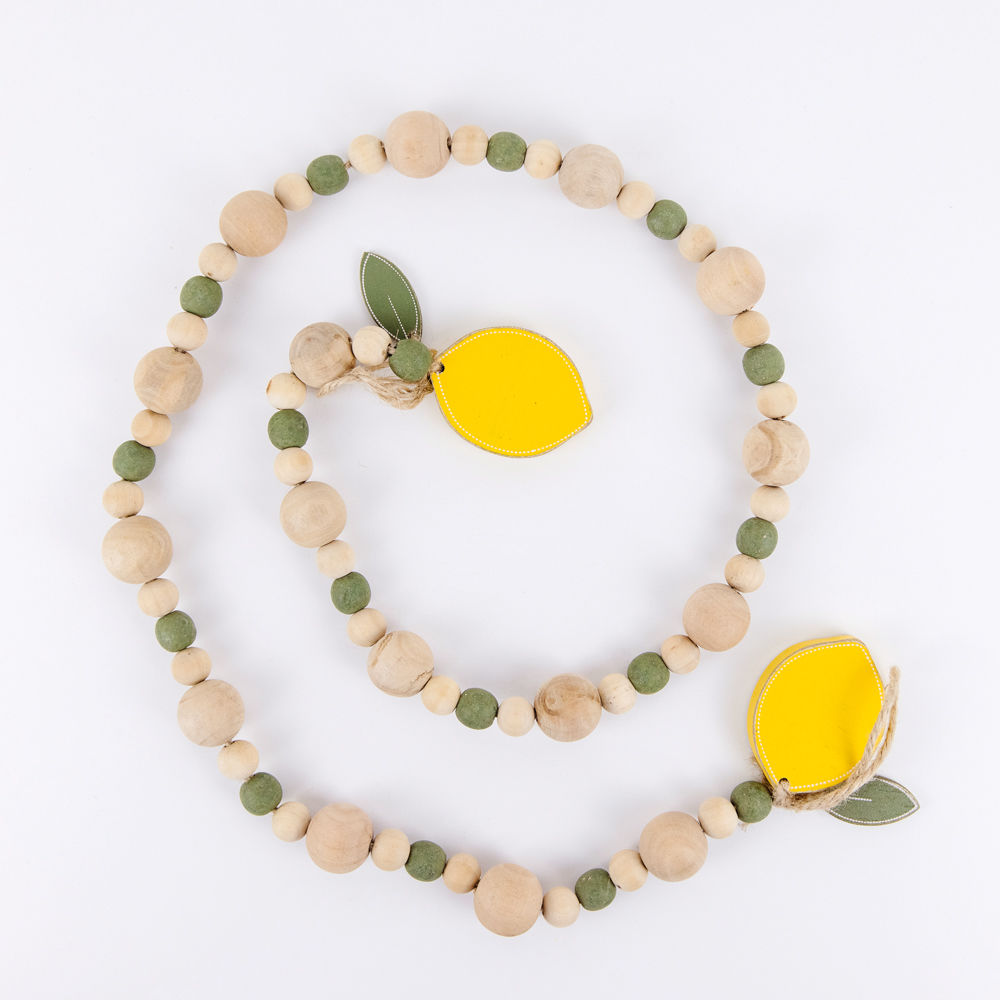 LEMON wood bead garland - The Nifty Decor