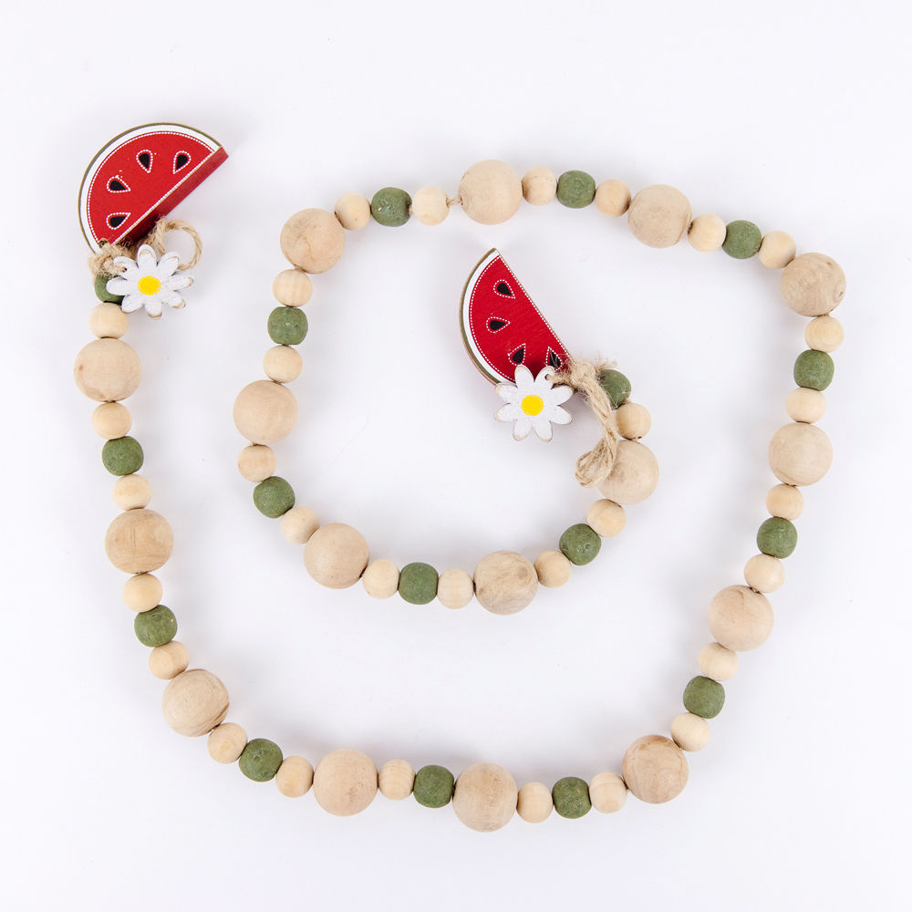 WATERMELON wood bead garland - The Nifty Decor
