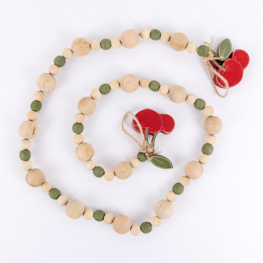 CHERRY wood bead garland - The Nifty Decor