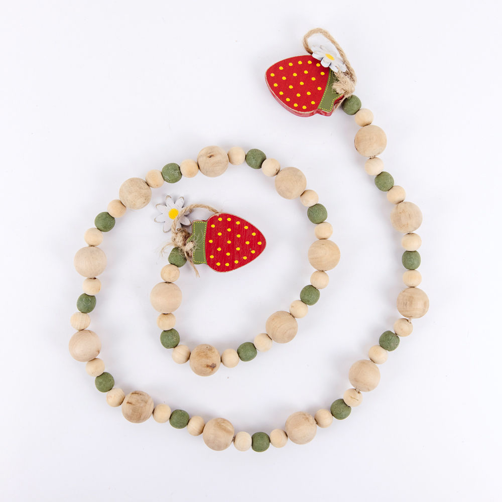 STRAWBERRY wood bead garland - The Nifty Decor