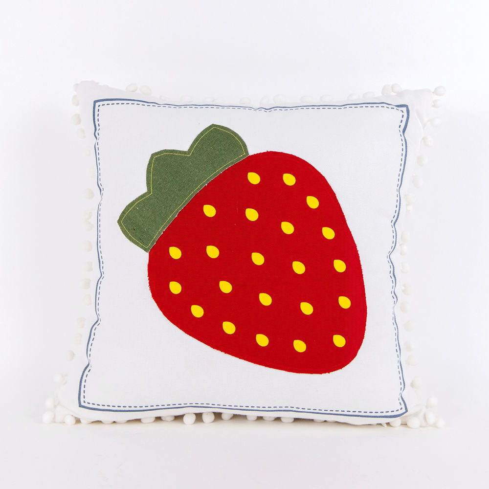STRAWBERRY/CHERRY Reversible linen Pillow - The Nifty Decor