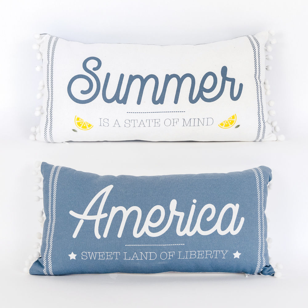 America/Summer Reversible linen Pillow - The Nifty Decor