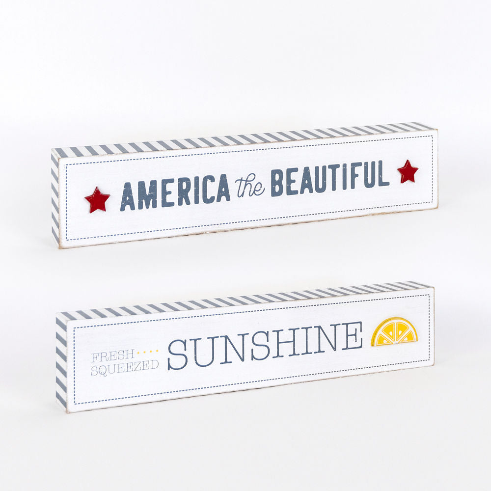 SUNSHINE/AMERICA Reversible wood brick - The Nifty Decor