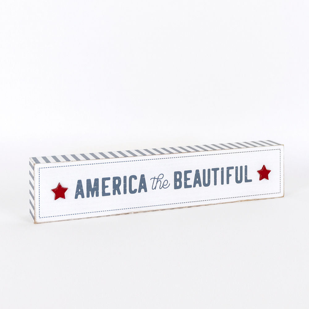 SUNSHINE/AMERICA Reversible wood brick - The Nifty Decor