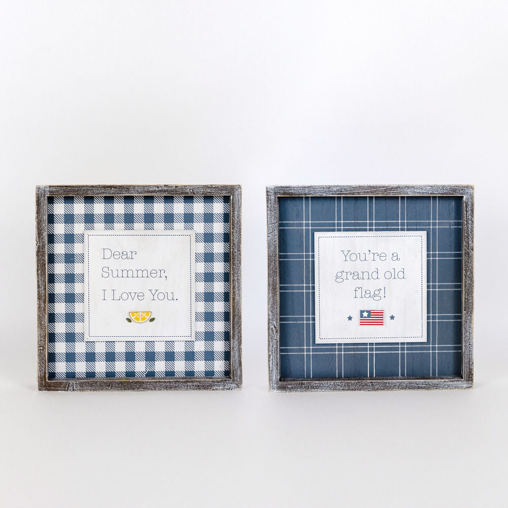 LOVE U/FLAG Reversible framed sign - The Nifty Decor