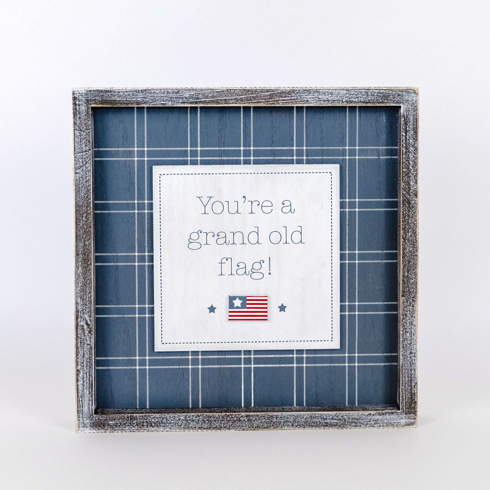 LOVE U/FLAG Reversible framed sign - The Nifty Decor