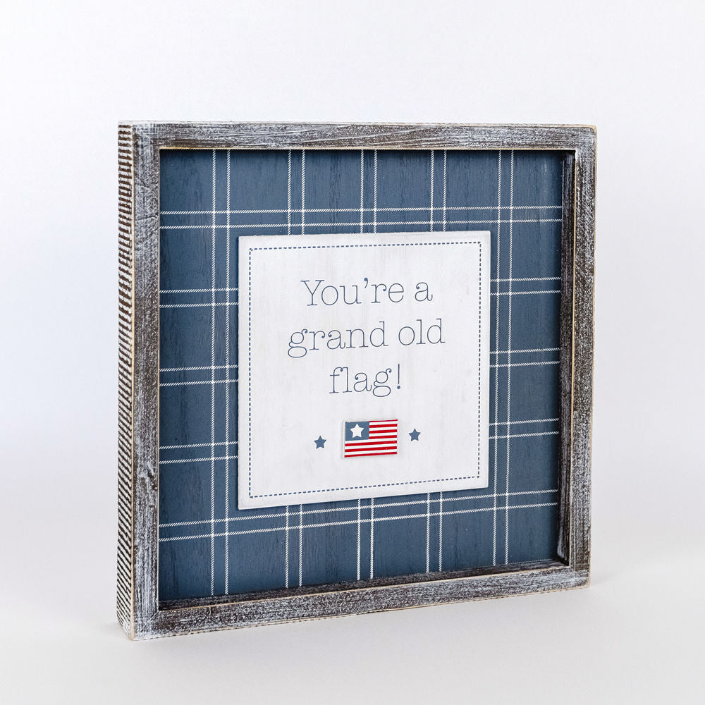 LOVE U/FLAG Reversible framed sign - The Nifty Decor