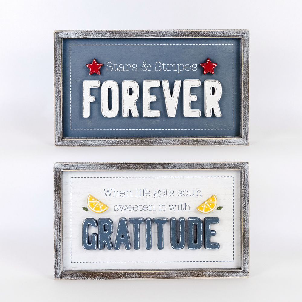 GRATTITUDE/ FOREVER Reversible framed sign - The Nifty Decor