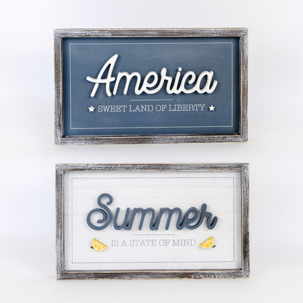 SUMMER/AMERICA Reversible framed sign - The Nifty Decor