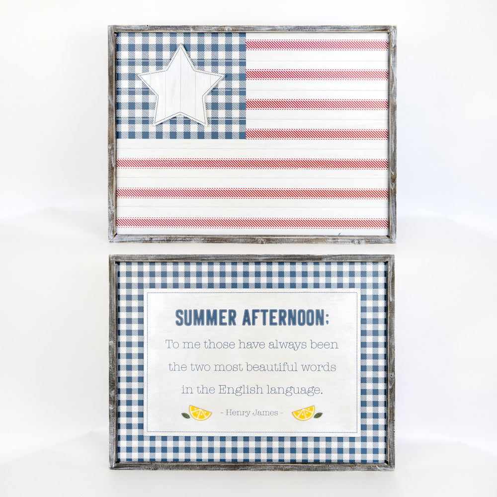 FLAG/ SUMMER Reversible framed sign - The Nifty Decor