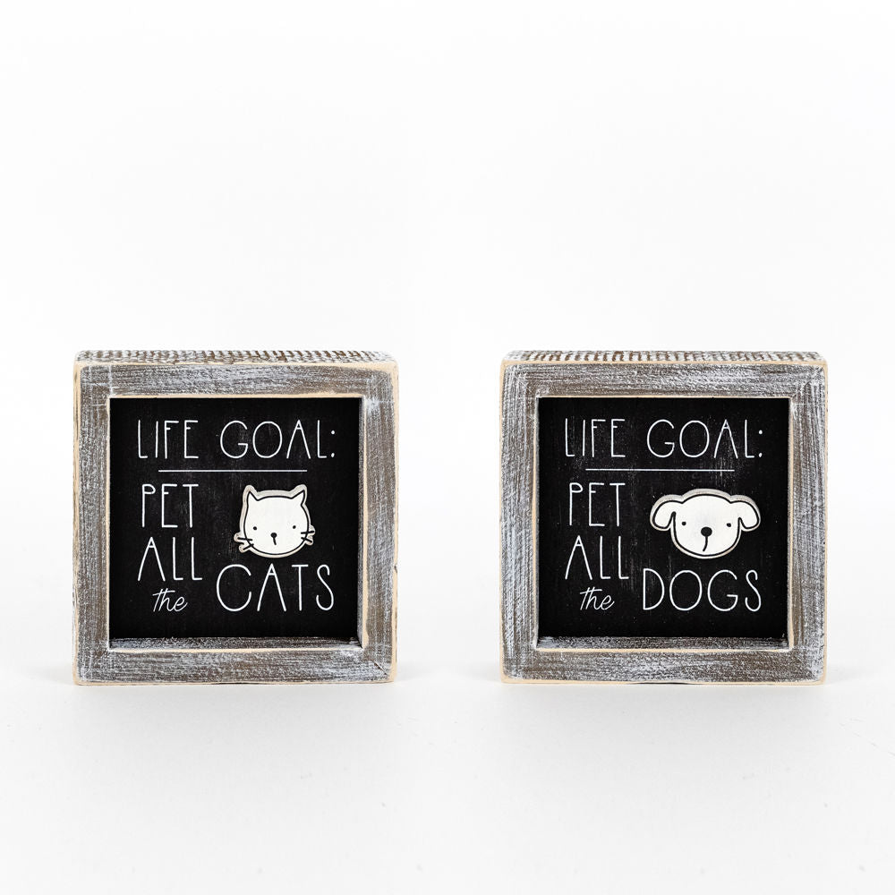 Reversible Wooden framed sign (GOAL) - The Nifty Decor