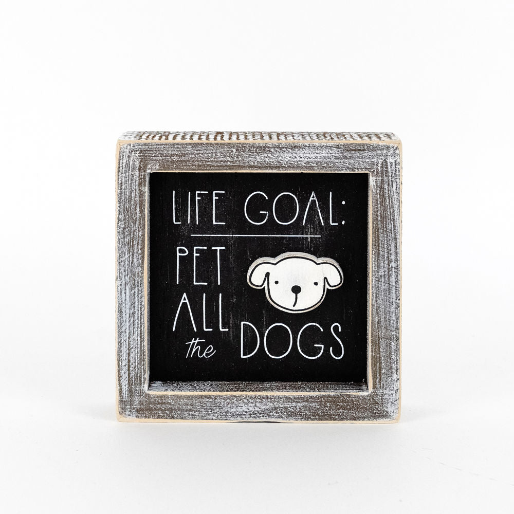 Reversible Wooden framed sign (GOAL) - The Nifty Decor