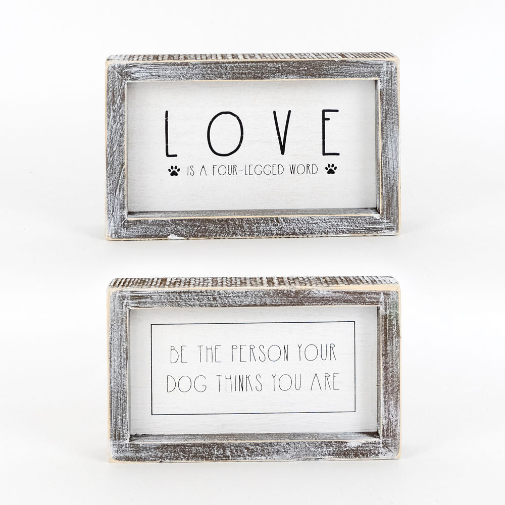 Reversible Wooden framed sign (LOVE/PERSON) - The Nifty Decor