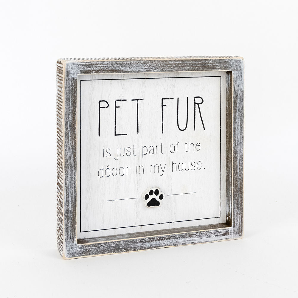 Reversible Wooden framed sign (PET FUR) - The Nifty Decor