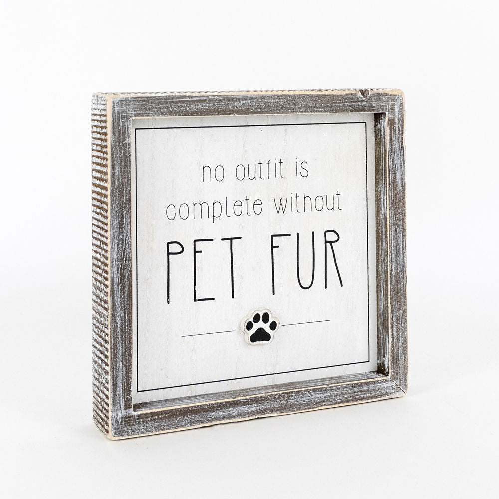 Reversible Wooden framed sign (PET FUR) - The Nifty Decor