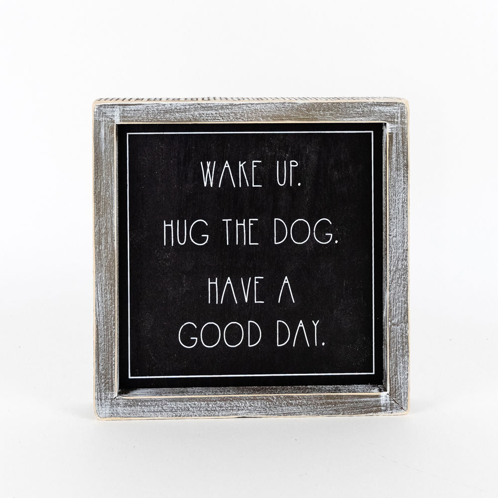 Reversible Wooden framed sign (WAKE UP) - The Nifty Decor