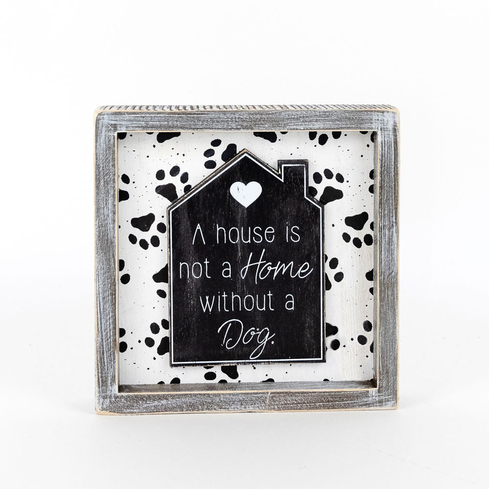 Reversible Wooden framed sign (HOME- DOG/CAT) - The Nifty Decor