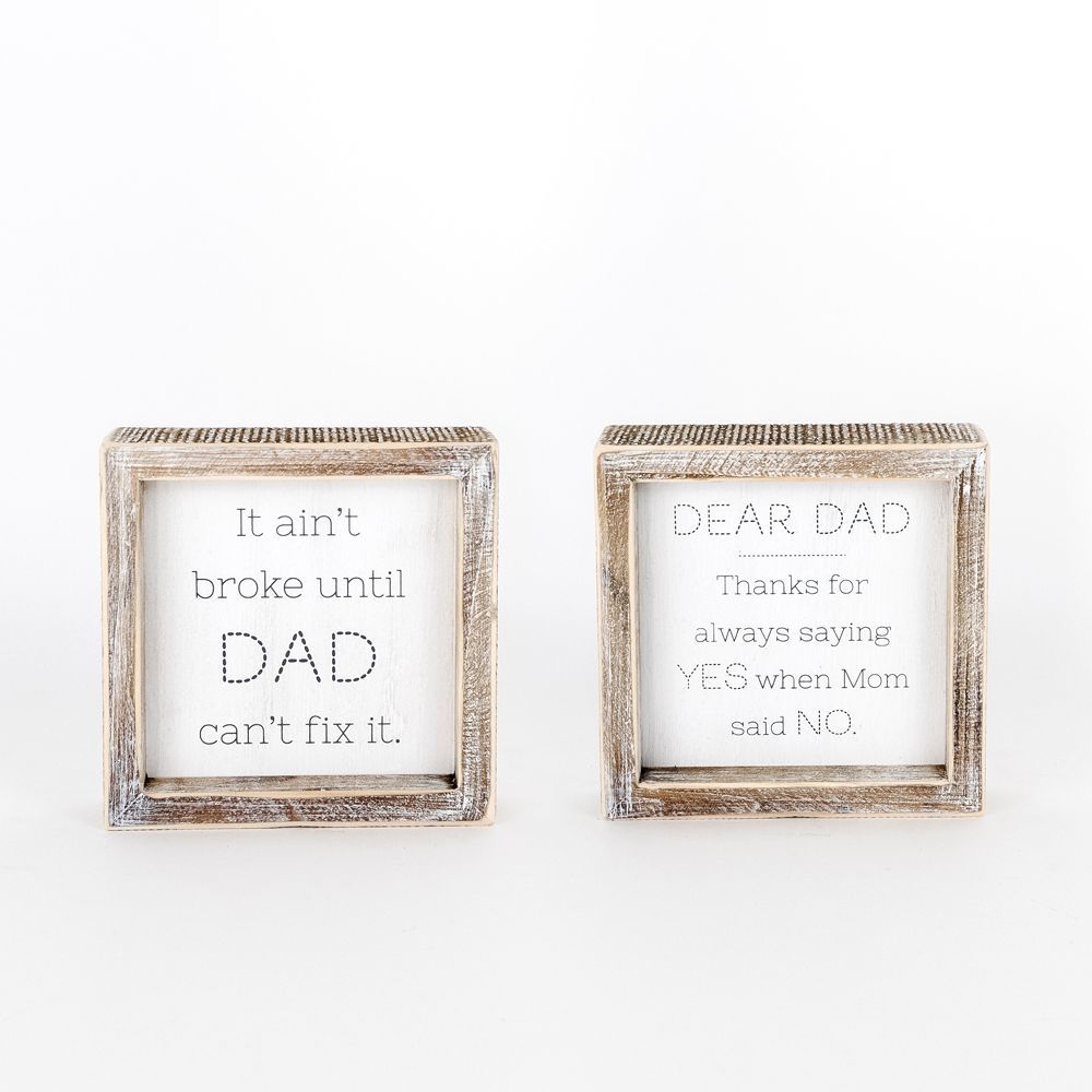 Reversible Wooden framed sign (DAD/YES) - The Nifty Decor