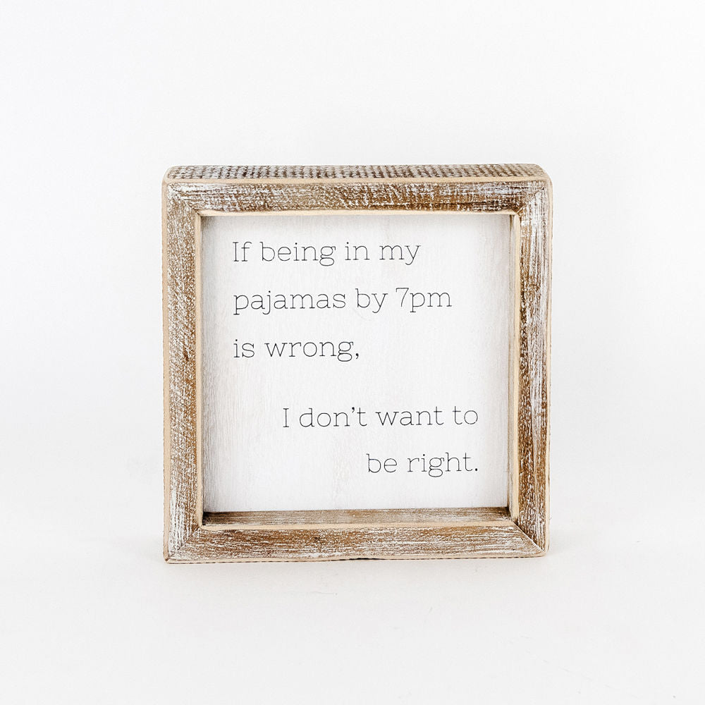 Reversible Wooden framed sign (BELIEVED/PAJAMAS) - The Nifty Decor