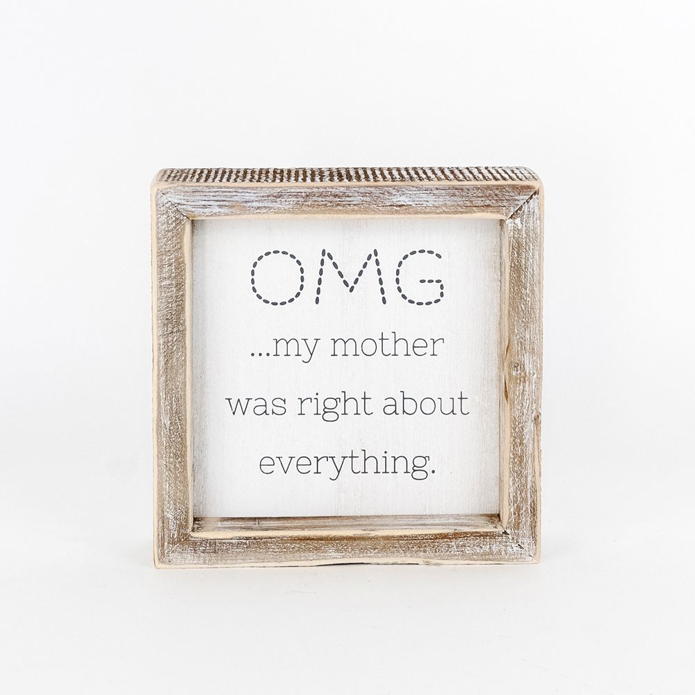 Reversible Wooden framed sign (YELLING/OMG) - The Nifty Decor