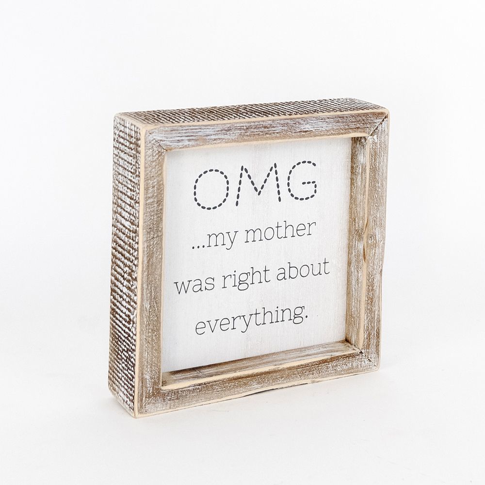 Reversible Wooden framed sign (YELLING/OMG) - The Nifty Decor