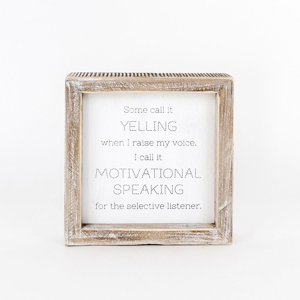 Reversible Wooden framed sign (YELLING/OMG) - The Nifty Decor