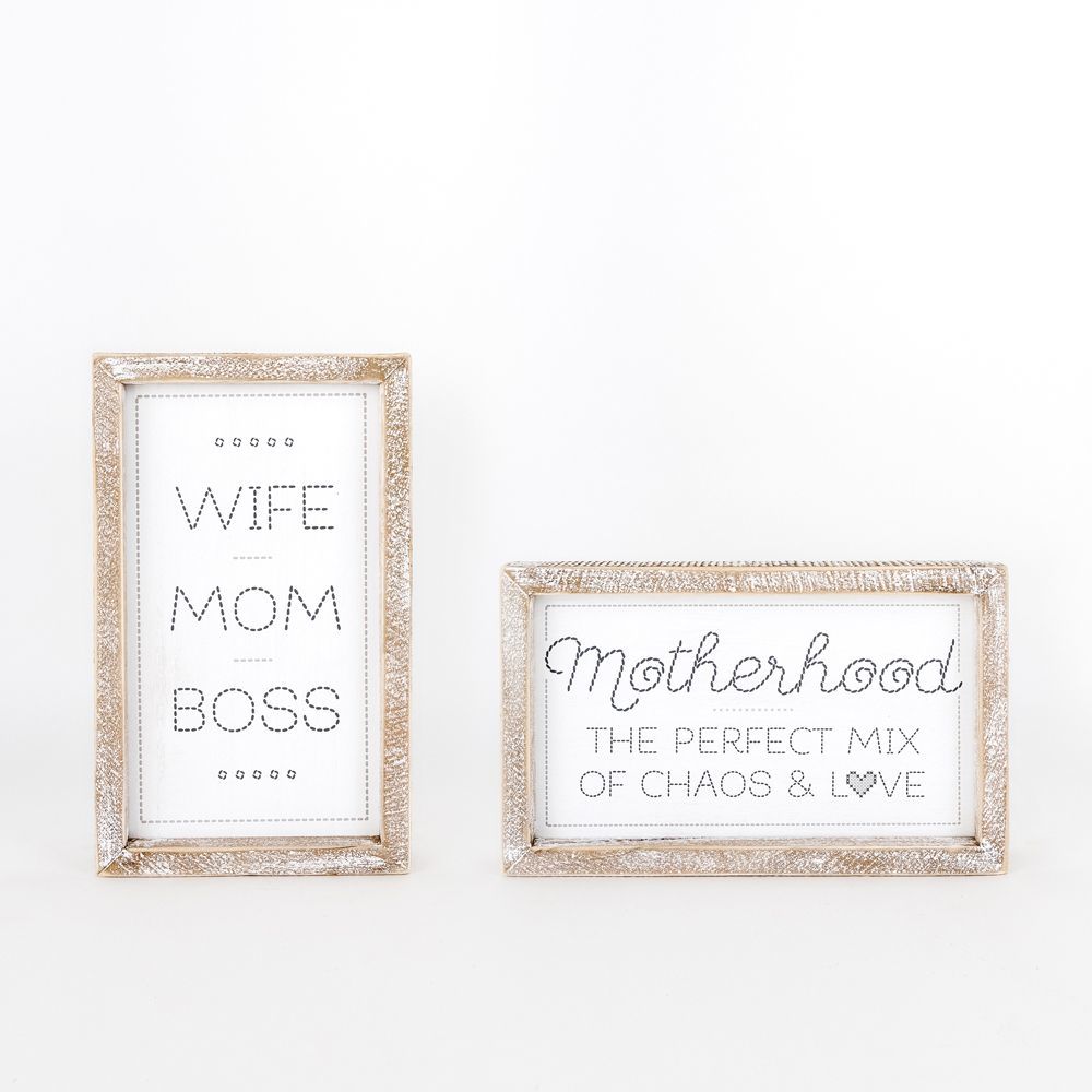 Reversible Wooden framed sign (BOSS/ CHAOS) - The Nifty Decor