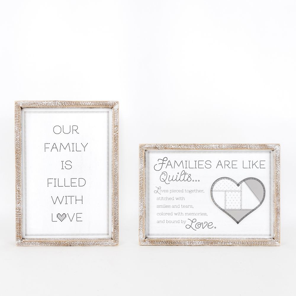Reversible Wooden framed sign (LOVE/QUILTS) - The Nifty Decor