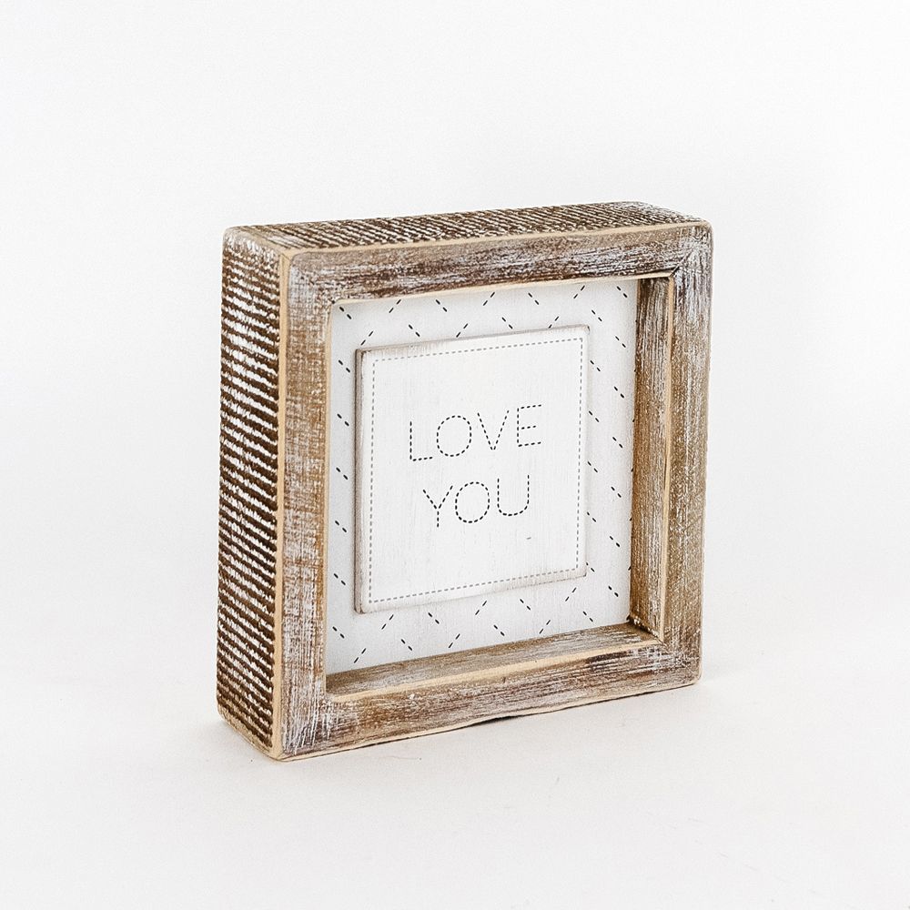 Reversible Wooden framed sign (GREATFUL/LOVE U) - The Nifty Decor
