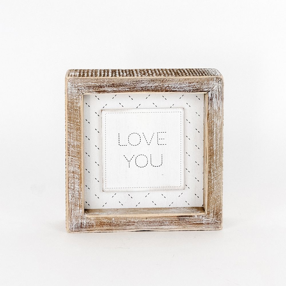 Reversible Wooden framed sign (GREATFUL/LOVE U) - The Nifty Decor