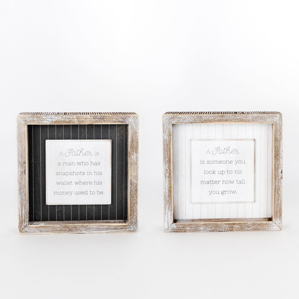 Reversible Wooden framed sign (FATHER) - The Nifty Decor