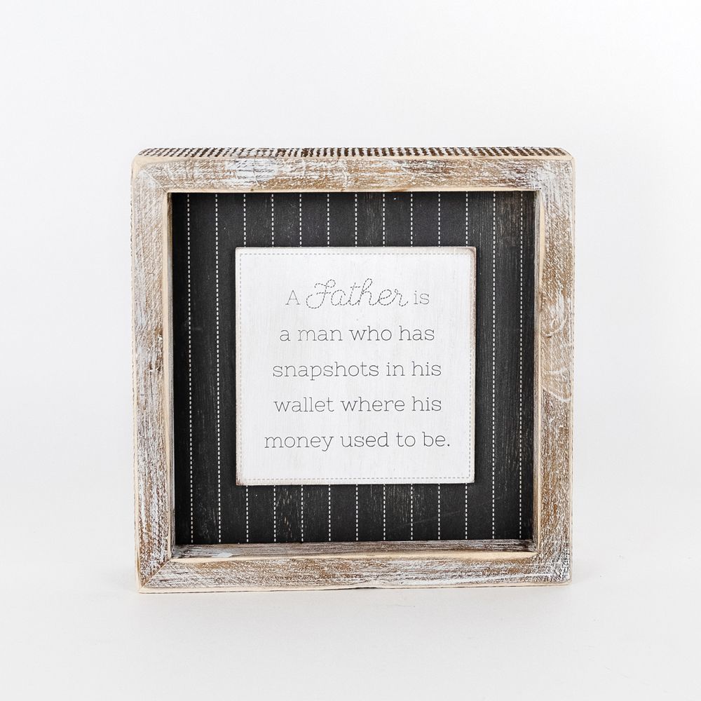 Reversible Wooden framed sign (FATHER) - The Nifty Decor