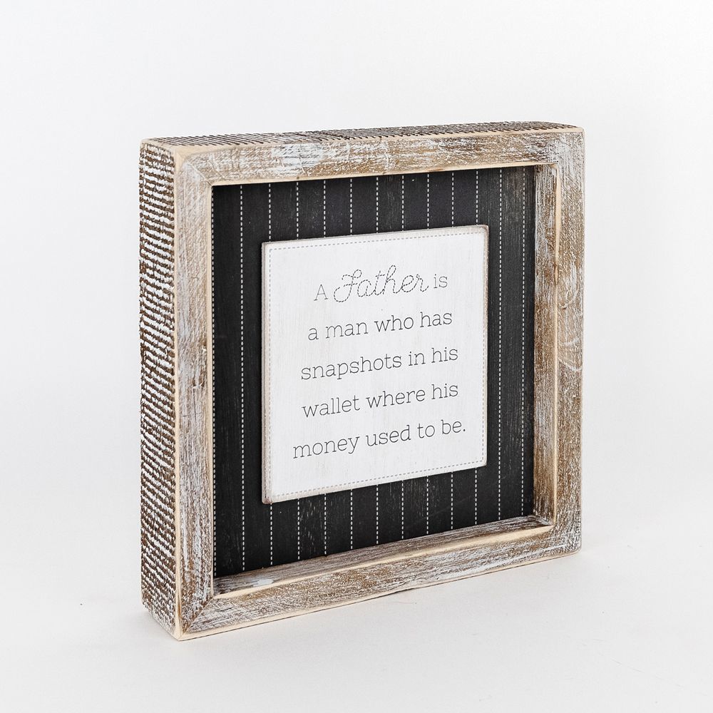 Reversible Wooden framed sign (FATHER) - The Nifty Decor