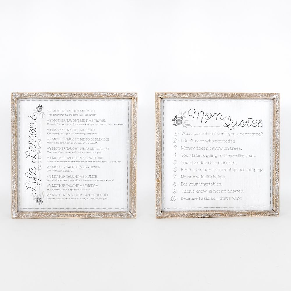 Reversible Wooden framed sign (LESSON/QUOTES) - The Nifty Decor