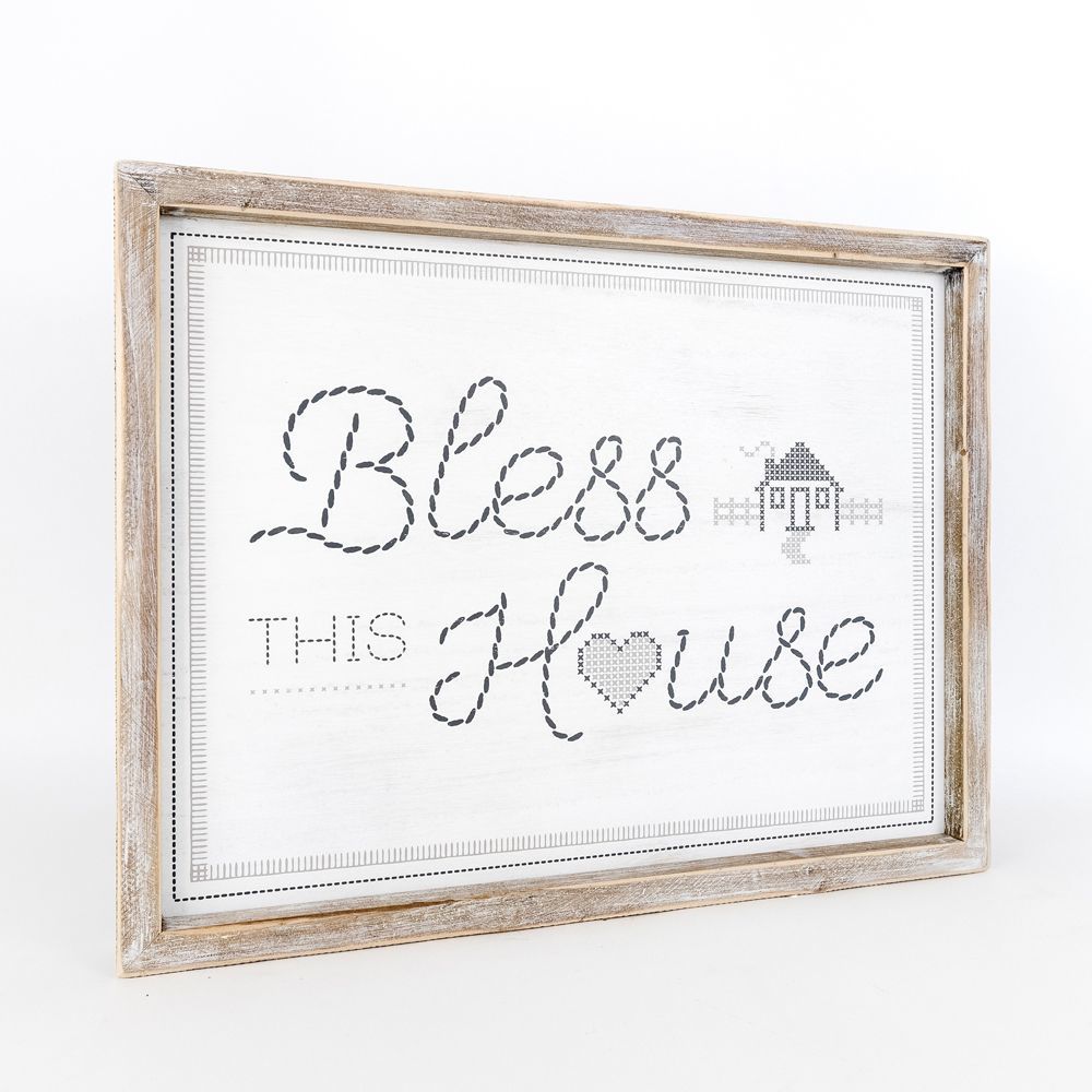 Reversible Wooden framed sign (HOME/ BLESS) - The Nifty Decor
